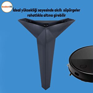Kale Mobilya Ayağı 12'li Set Koltuk Kanepe Destek 23 Cm Siyah Tv Ünitesi Konsol Ayakları