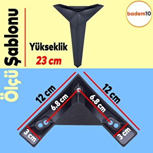 Kale Mobilya Ayağı 12'li Set Koltuk Kanepe Destek 23 Cm Siyah Tv Ünitesi Konsol Ayakları