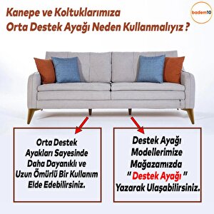 Aspen 6'lı Set Mobilya Tv Ünitesi Çekyat Koltuk Kanepe Destek Ayağı 11 Cm Kahverengi Baza Ayak