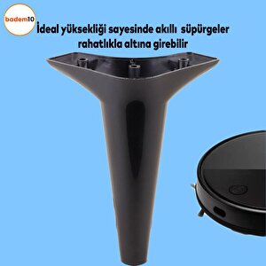 Aspen 12'li Set Mobilya Kanepe Koltuk Tv Ünitesi Ayağı Ayakları Destek 20 Cm Siyah Konsol