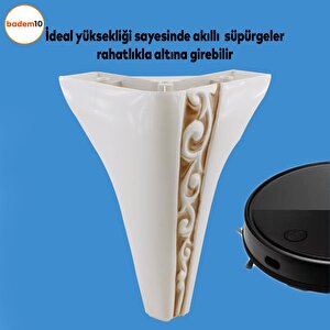 Seher 1 Çift Avangart Mobilya Kanepe Konsol Tv Ünitesi Koltuk Ayağı 18 Cm Krem Ayakları