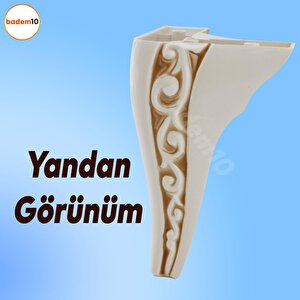 Seher 1 Çift Avangart Mobilya Kanepe Konsol Tv Ünitesi Koltuk Ayağı 18 Cm Krem Ayakları