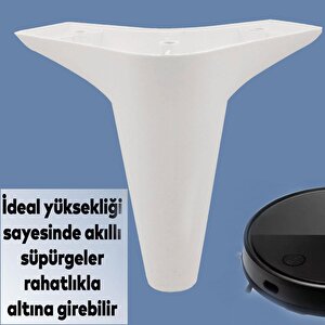 Aspen Mobilya Kanepe Sehpa Puf Koltuk Ayağı 12 Cm Beyaz Baza Ayak (4 Adet)
