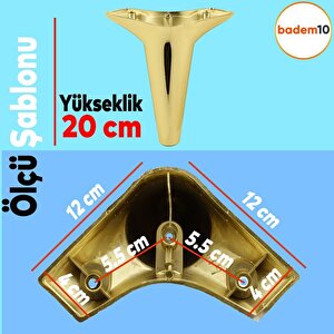 Aspen Mobilya Kanepe Sehpa Tv Ünitesi Baza Koltuk Ayağı Gold Altın Renk 20 Cm Ayak