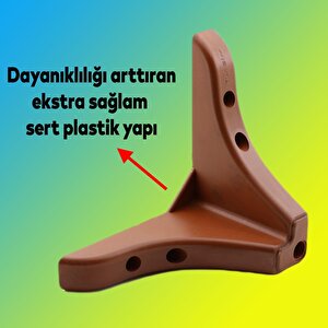 Rose Lüks Mobilya Kanepe Sehpa Tv Ünitesi Koltuk Ayağı 9.5 Cm Kahverengi Ahşap Desenli Baza Ayak (4 Adet)