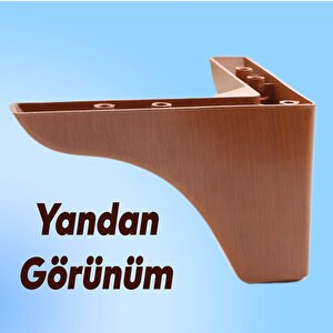 Rose Lüks Mobilya Kanepe Sehpa Tv Ünitesi Koltuk Ayağı 9.5 Cm Kahverengi Ahşap Desenli Baza Ayak (4 Adet)