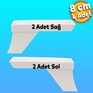 Venüs Lüks Mobilya Kanepe Sehpa Tv Ünitesi Koltuk Ayağı 8 Cm Beyaz Baza Ayakları (4 Adet)