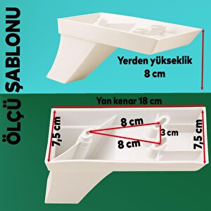 Venüs Lüks Mobilya Kanepe Sehpa Tv Ünitesi Koltuk Ayağı 8 Cm Beyaz Baza Ayakları (4 Adet)