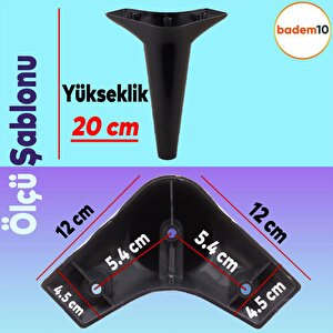 Aspen Lüks Mobilya Kanepe Koltuk Tv Ünitesi Konsol Ayağı Ayakları 20 Cm Siyah Ayak 4 Adet