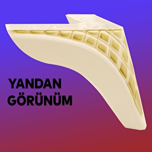Petek Lüks Mobilya Kanepe Sehpa Tv Ünitesi Koltuk Puf Ayağı 14 Cm Krem Altın Baza Ayak 4 Adet