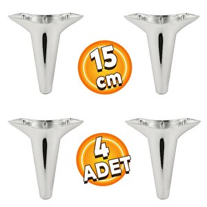 Aspen Mobilya Kanepe Sehpa Tv Ünitesi Baza Koltuk Ayağı Krom Renk 15 Cm Ayak (4 Adet)