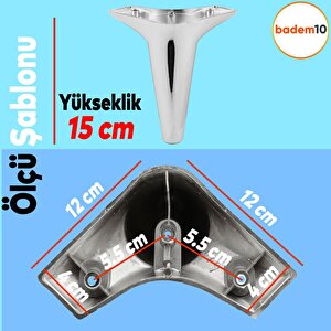 Aspen Mobilya Kanepe Sehpa Tv Ünitesi Baza Koltuk Ayağı Krom Renk 15 Cm Ayak (4 Adet)