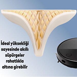 Petek Lüks Mobilya Kanepe Sehpa Tv Ünitesi Koltuk Puf Ayağı 12 Cm Krem Altın Baza Ayak 4 Adet
