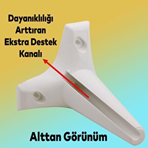 Aspen Mobilya Ayağı 12'li Set Robot Süpürge İçin Koltuk Kanepe Destek 15 Cm Beyaz Baza Ayak