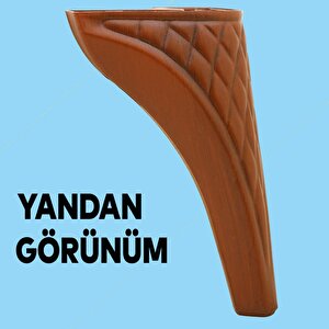 Petek Lüks Mobilya Kanepe Sehpa Tv Ünitesi Koltuk Puf Ayağı 20 Cm Kahverengi Baza Ayak 4 Adet