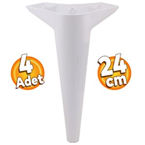 Aspen Lüks Mobilya Kanepe Sehpa Tv Ünitesi Koltuk Ayağı 24 Cm Beyaz Baza Ayak (4 Adet)