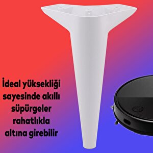 Aspen Lüks Mobilya Kanepe Sehpa Tv Ünitesi Koltuk Ayağı 24 Cm Beyaz Baza Ayak (4 Adet)