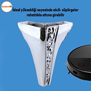 Seher 1 Çift Avangart Mobilya Kanepe Konsol Tv Ünitesi Koltuk Ayağı 18 Cm Krom Renk Ayakları
