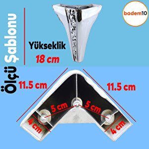 Seher 1 Çift Avangart Mobilya Kanepe Konsol Tv Ünitesi Koltuk Ayağı 18 Cm Krom Renk Ayakları