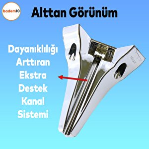 Seher 1 Çift Avangart Mobilya Kanepe Konsol Tv Ünitesi Koltuk Ayağı 18 Cm Krom Renk Ayakları