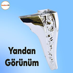 Seher 1 Çift Avangart Mobilya Kanepe Konsol Tv Ünitesi Koltuk Ayağı 18 Cm Krom Renk Ayakları