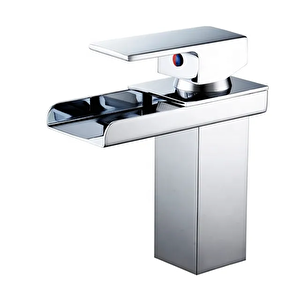 Krom Kare Lavabo Bataryasi Yeni̇ Şelale Model Yüksek Kali̇te Lüks Lavabo Musluğu Çi̇ft Gi̇ri̇şli̇ Armatür
