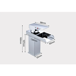 Krom Kare Lavabo Bataryasi Yeni̇ Şelale Model Yüksek Kali̇te Lüks Lavabo Musluğu Çi̇ft Gi̇ri̇şli̇ Armatür