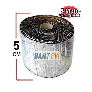 Folyolu Kauçuk Bant 5cmx5mt Isı Ve Ses İzolasyon Bandı 5cm Alüminyum Kauçuk Yalıtım Bandı