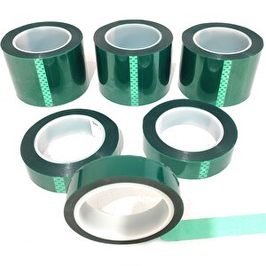 Yeşil Polyester Maskeleme Bandı 30MM x 66METRE  Yüksek Isıya Dayanıklı Bant