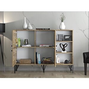 Wood'n Love Zeta 140 Cm Metal Ayaklı Konsol - Atlantik Çam / Siyah