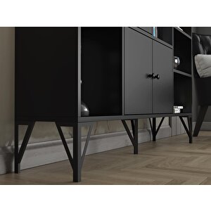 Wood'n Love Rüzgar 140 Cm Metal Ayaklı Konsol - Siyah / Siyah