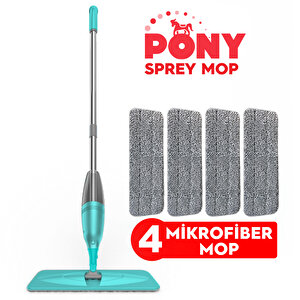 Sprey Mop 4 Mi̇krofi̇ber Mop Set Yeşi̇l
