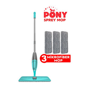Sprey Mop 3 Mi̇krofi̇ber Mop Set Yeşi̇l