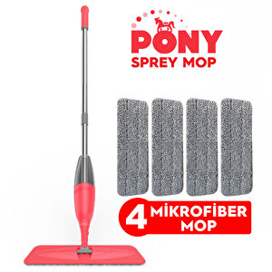 Sprey Mop 4 Mi̇krofi̇ber Mop Set Somon