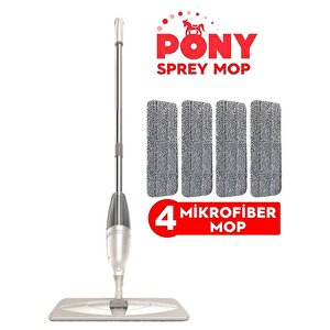 Sprey Mop 4 Mi̇krofi̇ber Mop Set Krem