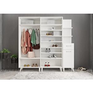 Melodi Portmanto Vestiyer Beyaz 175cm Montaj Dahil