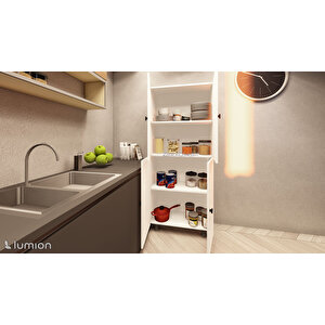 Evora Mdf 4 Raflı Çok Amaçlı Mutfak Banyo Ayakkabılık Dolap 70cm