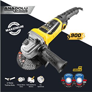 Anadolu Strong Dm803 Devir Ayarlı Spral Taşlama Makinası Avuç İçi Taşlama 115 Mm 2 Adet Disk Hediye