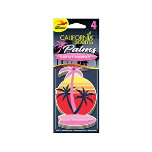 California Scents Palms Shasta Strawberry Taze Çilek Parfümlü Asma Koku 4'lü Set