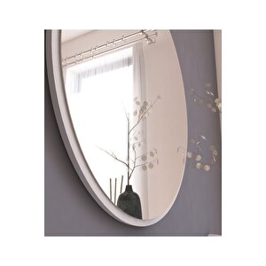 58 Cm Yuvarlak Beyaz  Antre Hol Koridor Duvar Salon Mutfak Banyo Ofis Makyaj Aynası