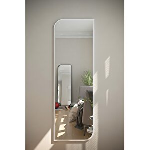 120 Cm Beyaz Çapraz Oval Duvar Salon Antre Hol Koridor Mutfak Banyo Ofis Aynası