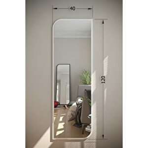 120 Cm Beyaz Çapraz Oval Duvar Salon Antre Hol Koridor Mutfak Banyo Ofis Aynası