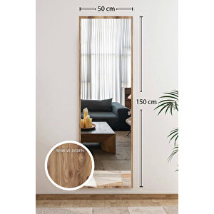 150 Cm Ceviz Düz Duvar Salon Antre Hol Koridor Mutfak Banyo Ofis Aynası