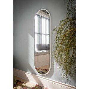 150 Cm Beyaz Oval Duvar Salon Antre Hol Koridor Mutfak Banyo Ofis Aynası