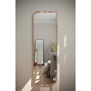 120 Cm Ceviz Çapraz Oval Duvar Salon Antre Hol Koridor Mutfak Banyo Ofis Aynası