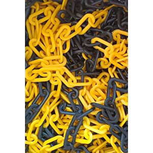 6 Mm Plastik Zincir 1 Metre Sarı-siyah Şeritli Mfk