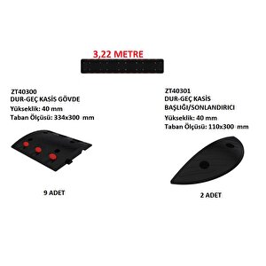 Hız Kesici Kasis Zeplin Marka 9 Adet Kasis Gövde+ 2 Adet Kasis Sonlandırıcı+ Montaj Vidaları
