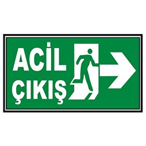 5 Adet Fosforlu Acil Çıkış Levhası  - Fotolümenli - Sağ Yön