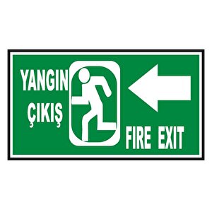 Fosforlu Yangın Çıkış- Fire Exit Levhası  - Fotolümenli - Sol Yön