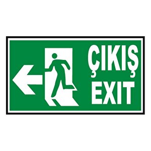 Fosforlu Acil Çıkış-exit Levhası  - Fotolümenli - Sol Yön